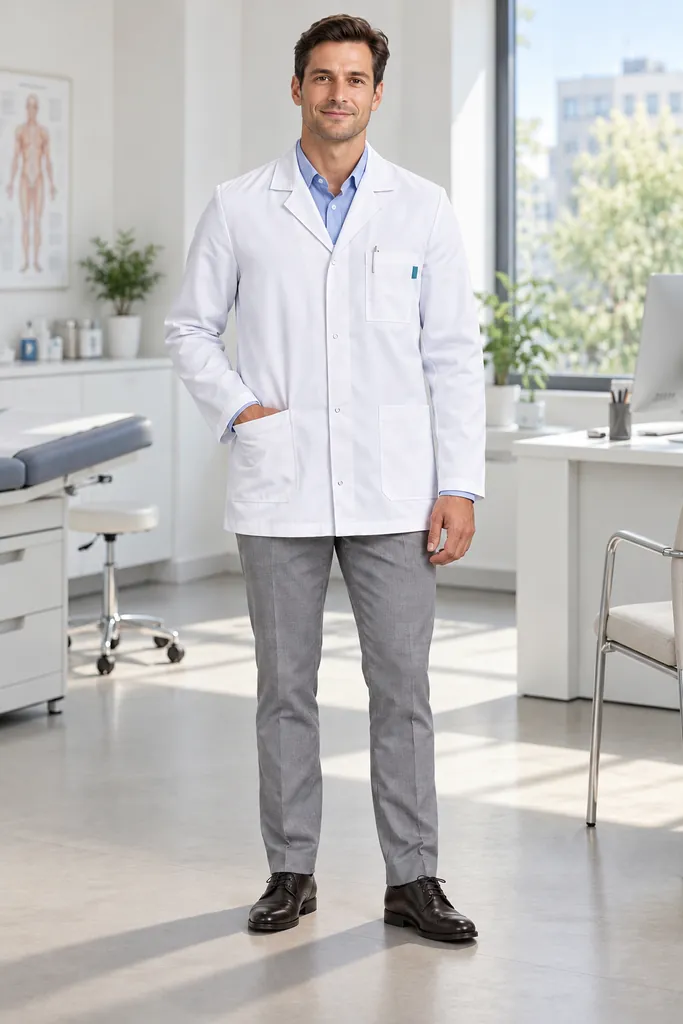 HM018 AUREN Doctor's Short Coat
